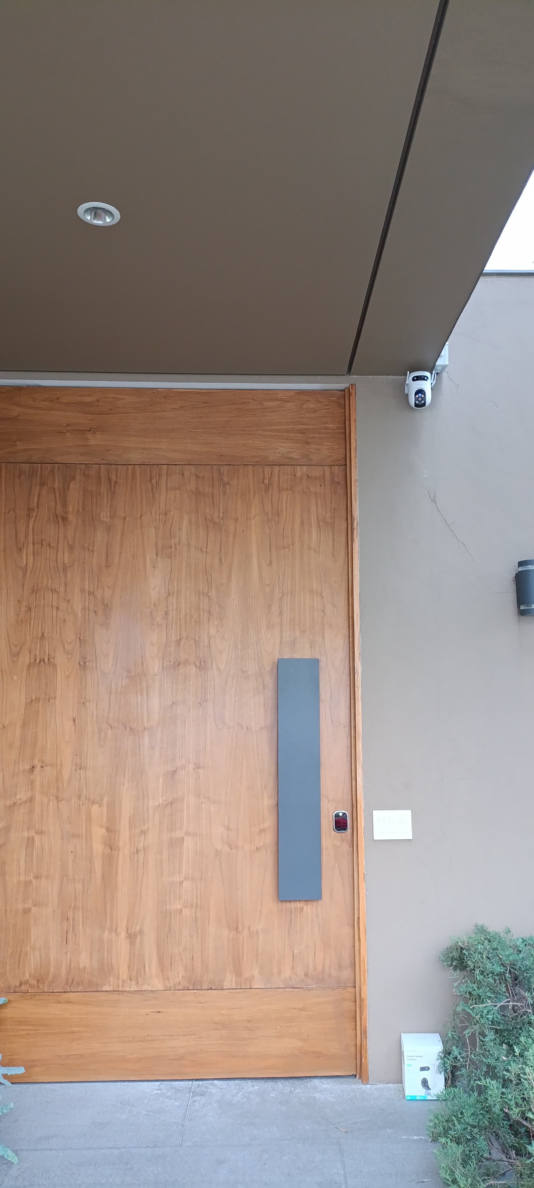 Cámara de seguridad en una puerta moderna